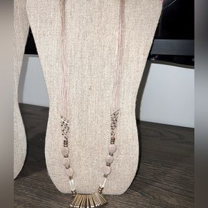 Noonday Necklace Light Pink and Vintage Gold
